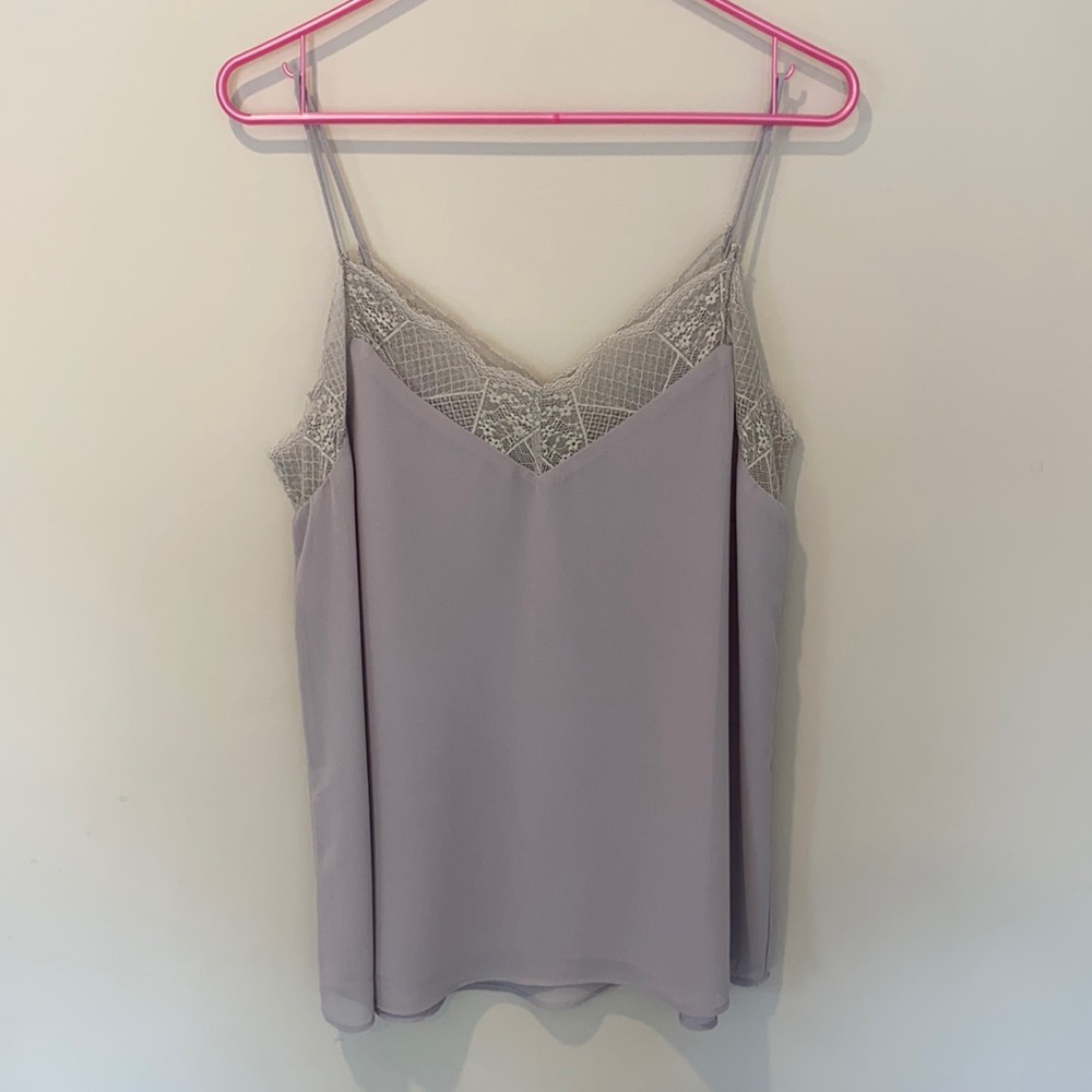 NWOT Gray Lace Tank Top